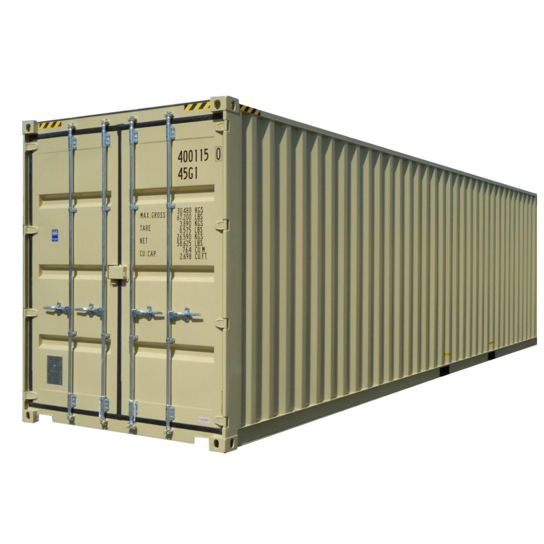 40' High Cube New One Trip Container — Beige Unit