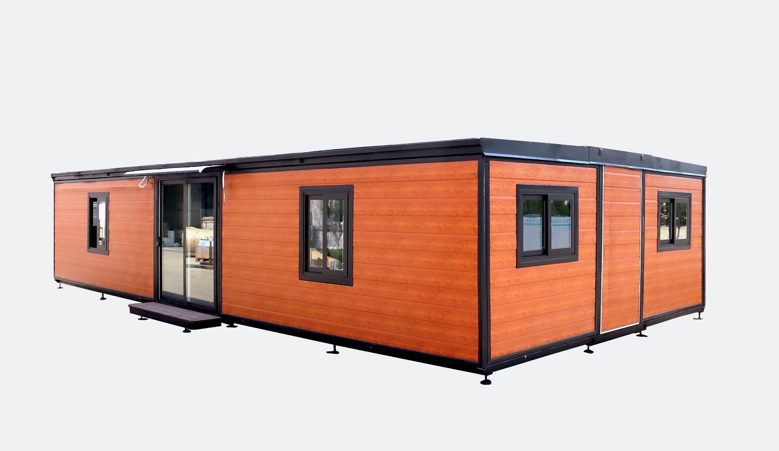 40ft Expandable Container House with Ensuite – Timber Look Exterior